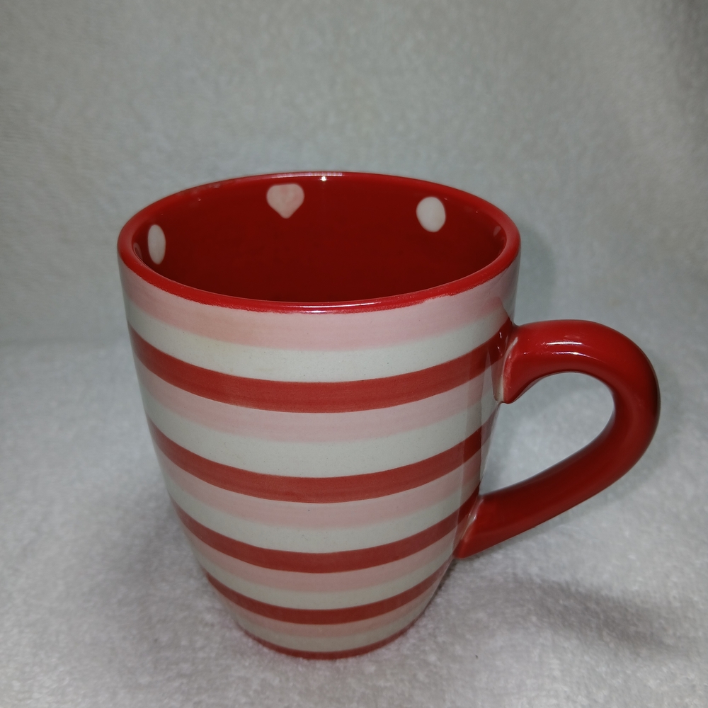Temptations ByTara Red and White Striped Mug